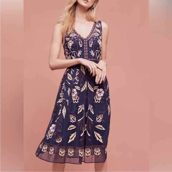 Moulinette Soeurs Alicante Navy Floral Dress - Picture 1 of 8